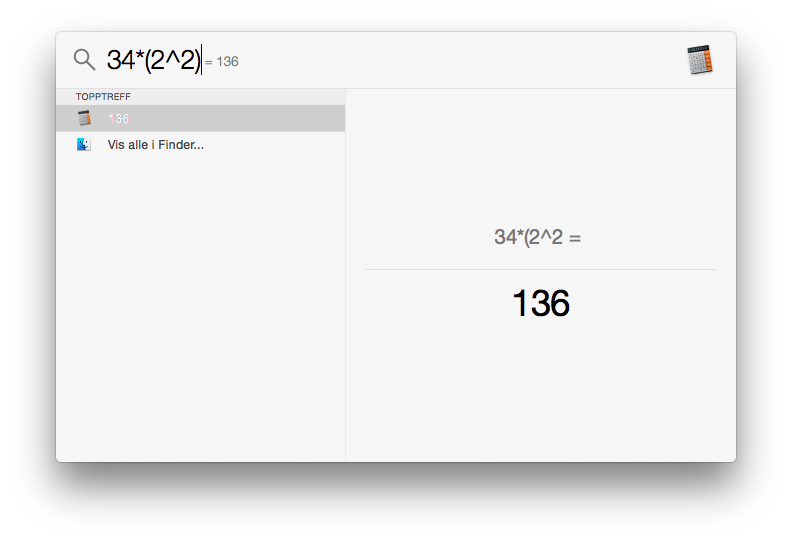 kalkulator på mac