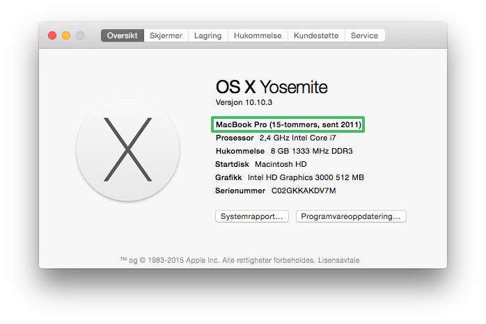 Oppdatere operativsystem mac